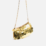 Sac Bandoulière Doré Pailleté | Nina Sac