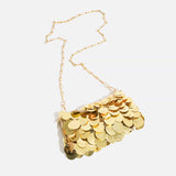 Sac Bandoulière Doré Pailleté | Nina Sac