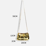 Sac Bandoulière Doré Pailleté | Nina Sac