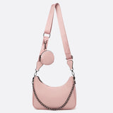 Sac Bandoulière en Cuir avec Poche-Monnaie | Nina Sac Rose pâle