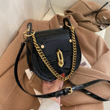 Sac Bandoulière en Cuir Brillant Brillant | Nina Sac Noir