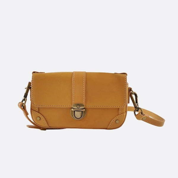 Sac Bandoulière en Cuir Camel | Nina Sac