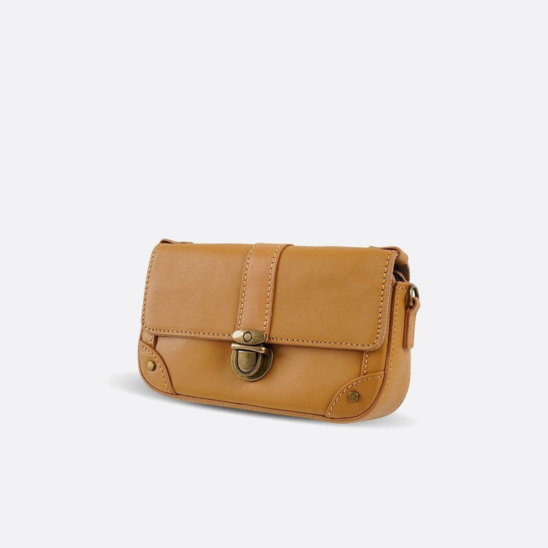 Sac Bandoulière en Cuir Camel | Nina Sac