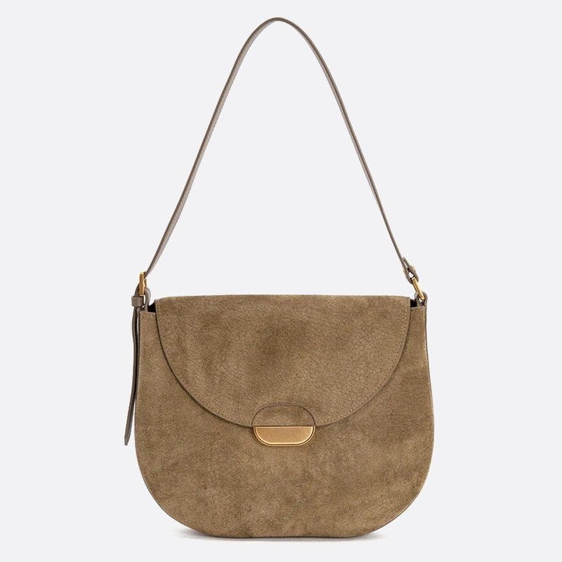 Sac bandoulière en cuir demi-lune | Nina Sac Vert