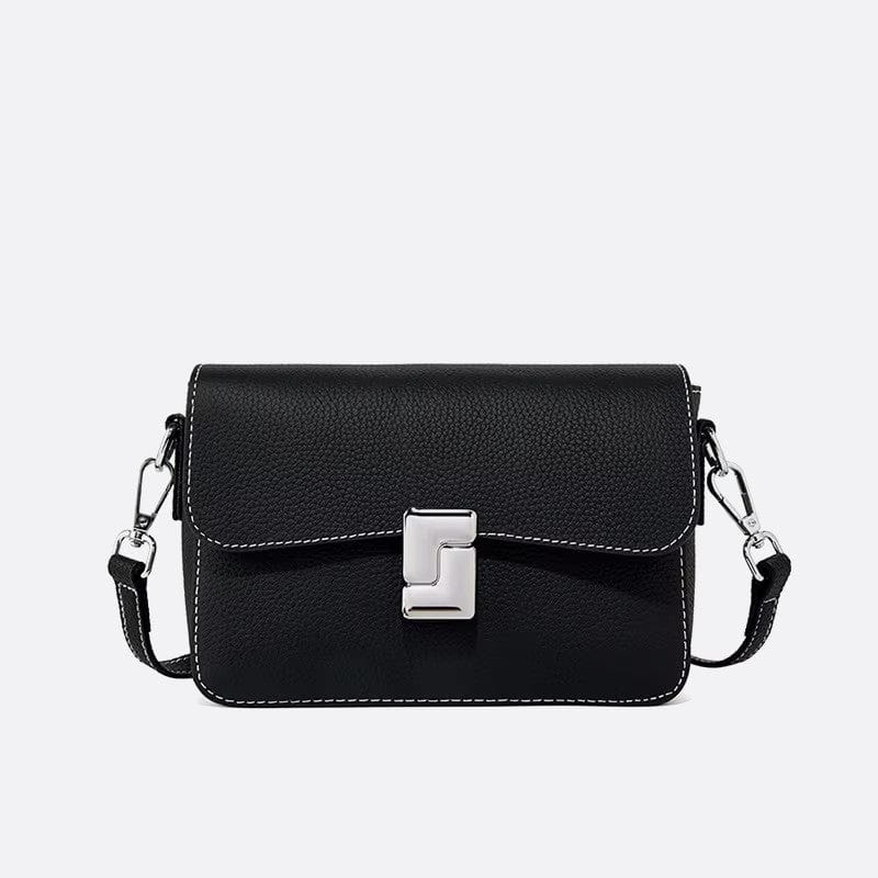 Sac bandoulière en cuir grainé | Nina Sac Noir