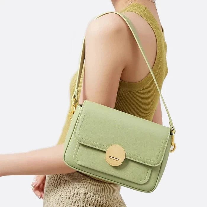 Sac bandoulière en cuir vert de luxe | Nina Sac