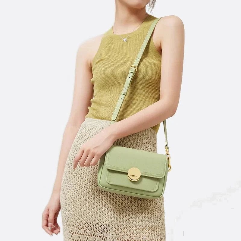 Sac bandoulière en cuir vert de luxe | Nina Sac