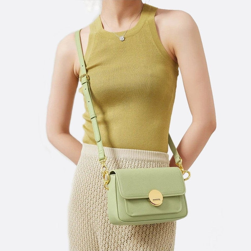 Sac bandoulière en cuir vert de luxe | Nina Sac