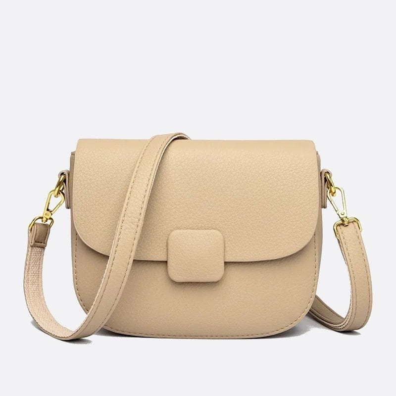 Sac bandoulière en simili cuir grainé | Nina Sac Beige amande