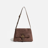 Sac Bandoulière en Velours Daim | Nina Sac Marron