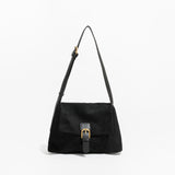 Sac Bandoulière en Velours Daim | Nina Sac Noir