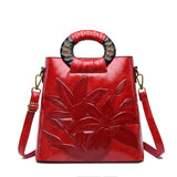 Sac Bandoulière Femme Chic en Cuir, Compartimenté | Nina Sac Rouge