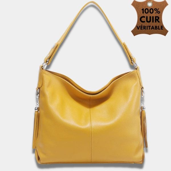 Sac Bandoulière Femme Cuir | Sac Elisa Jaune