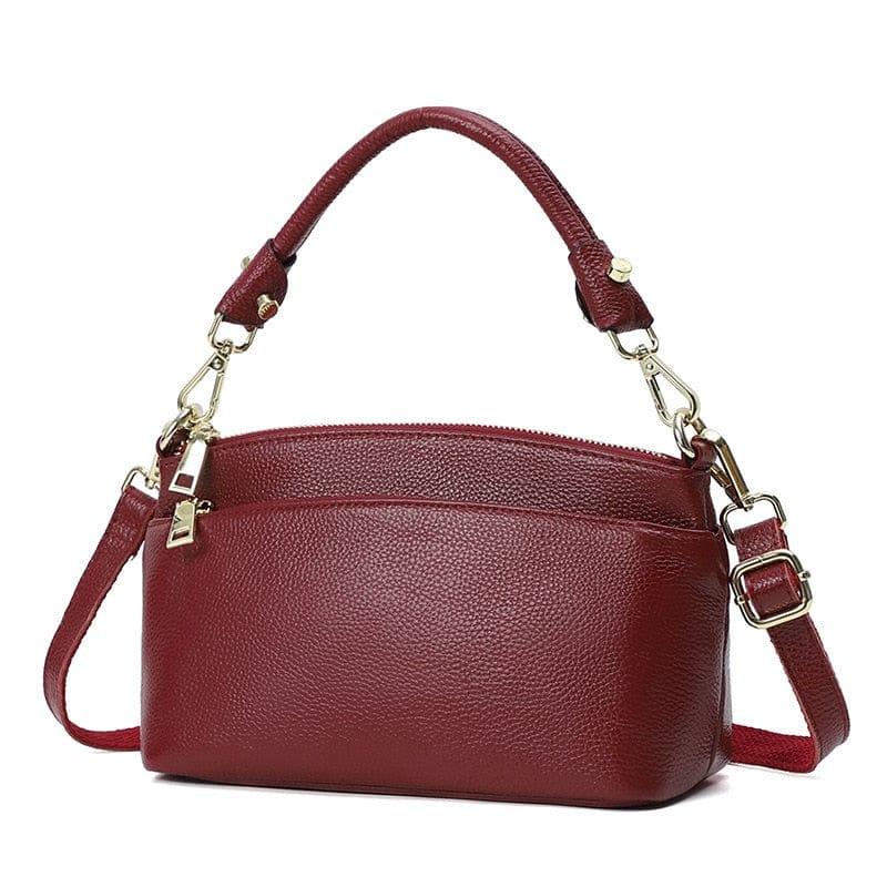 Sac Bandoulière Femme en Cuir de Luxe | Nina Sac Bordeaux