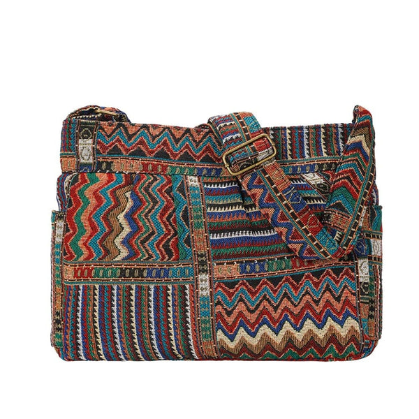 Sac Bandoulière Femme Ethique Boho Rétro en Tissu - Style Unique | Nina Sac