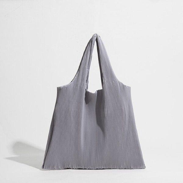 Sac Bandoulière Femme Plissé Fonctionnel: Idéal pour le Shopping | Nina Sac Gris