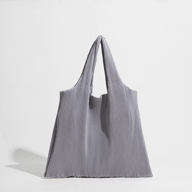 Sac Bandoulière Femme Plissé Fonctionnel: Idéal pour le Shopping | Nina Sac Gris