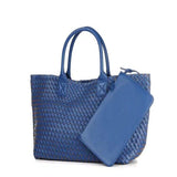 Sac Bandoulière Femme Tissé Rétro en Cuir | Nina Sac Bleu