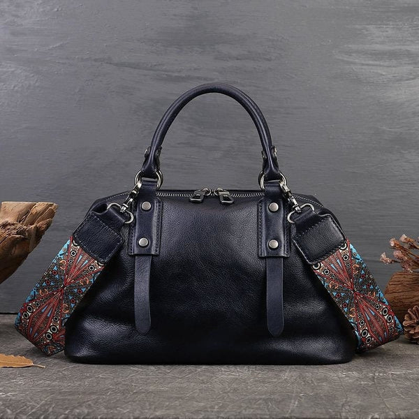 Sac Bandoulière Femme Vintage en Cuir | Nina Sac Bleu foncé