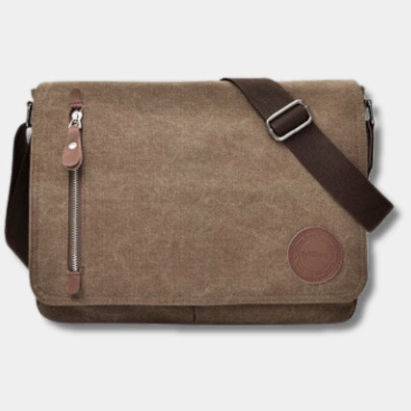 Sac Bandoulière Homme Vintage en toile Beige