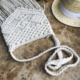 Sac Bandoulière Macramé Blanc | Nina Sac
