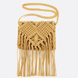 Sac Bandoulière Macramé Chic | Nina Sac Jaune moutarde