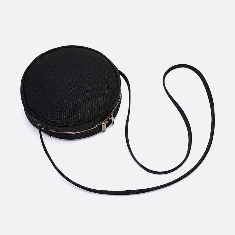 Sac Bandoulière Rond Coton Naturel | Nina Sac Noir