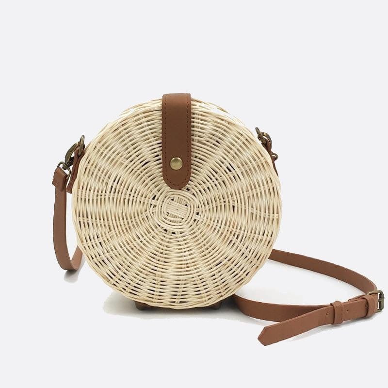 Sac Bandoulière Rond Rotin Chic | Nina Sac Taille M (20 x 8 cm)