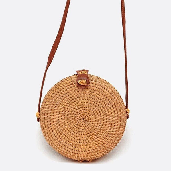 Sac Bandoulière Rond Rotin Naturel | Nina Sac