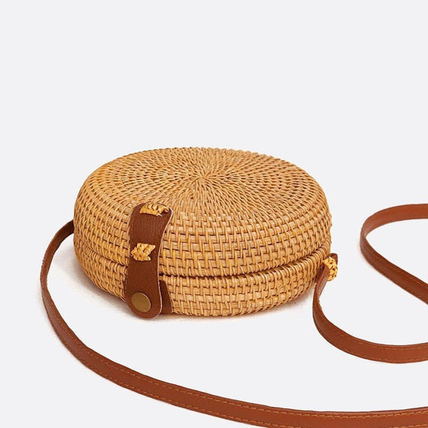 Sac Bandoulière Rond Rotin Naturel | Nina Sac