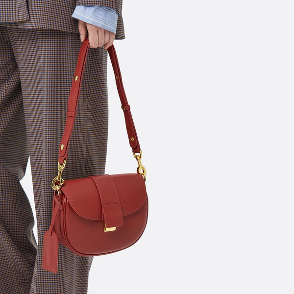 Sac Bandoulière Rouge en Cuir | Nina Sac