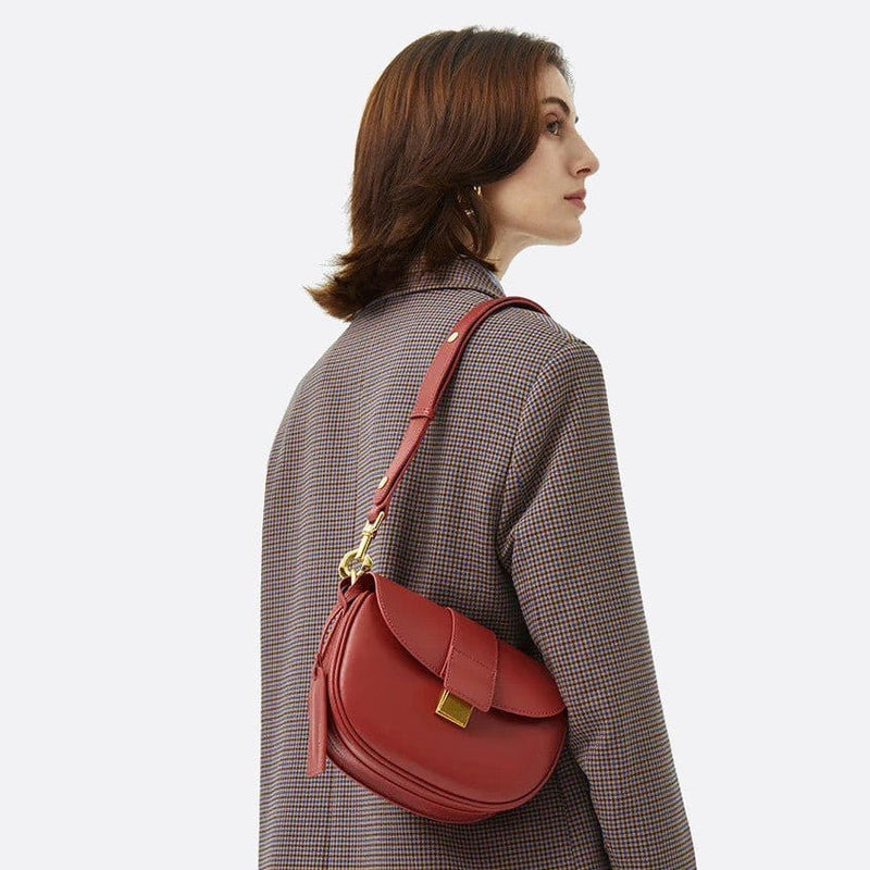 Sac Bandoulière Rouge en Cuir | Nina Sac