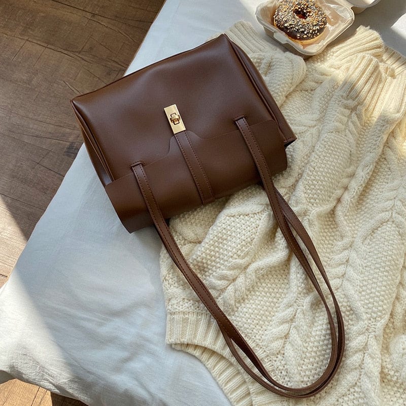 Sac Bandoulière Tendance en Cuir Décontracté | Nina Sac Café