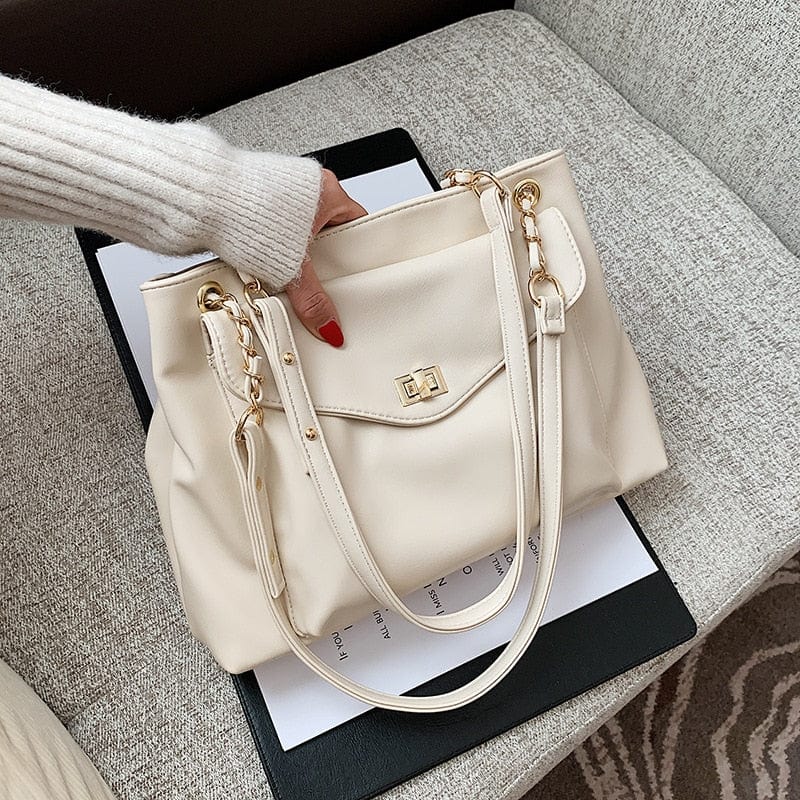 Sac Bandoulière Tendance en Cuir Spacieux | Nina Sac Beige