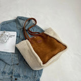 Sac Bandoulière Tendance Luxe en Laine | Nina Sac Marron