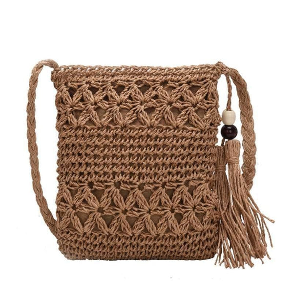 Sac Besace Femme Boho Tissé - Style Parfait | Nina Sac Marron