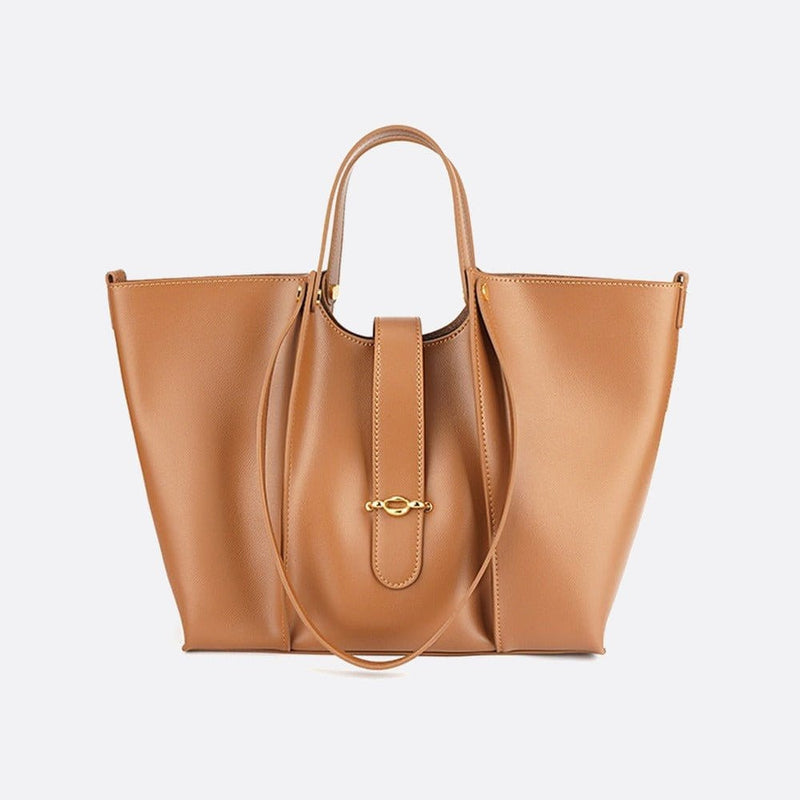 Sac Cabas Avec Pochette en Cuir Amovible | Nina Sac Camel