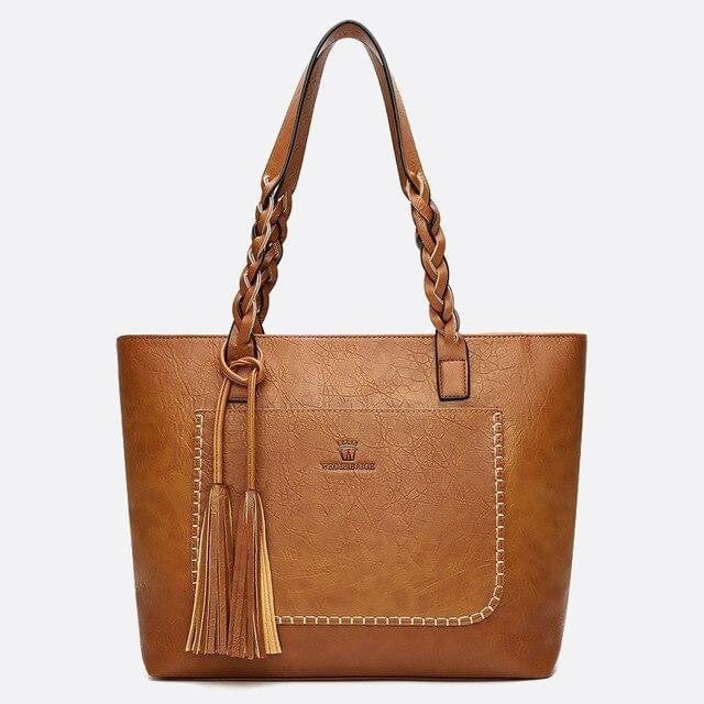 Sac Cabas Bohème en Cuir | Nina Sac Camel