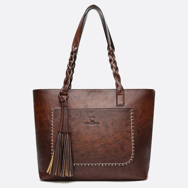 Sac Cabas Bohème en Cuir | Nina Sac Marron