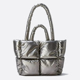 Sac Cabas Brillant | Nina Sac Gris métallisé