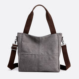 Sac Cabas Carré en Toile - Style Élégant | Nina Sac Gris