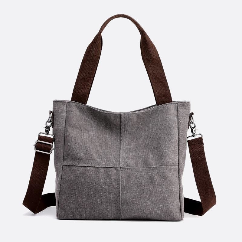 Sac Cabas Carré en Toile - Style Élégant | Nina Sac Gris