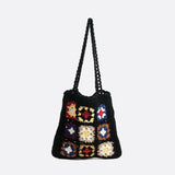 Sac Cabas Crocheté en Coton | Nina Sac Noir