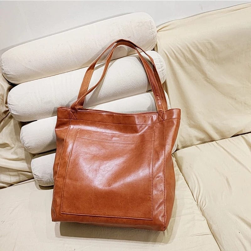 Sac Cabas Cuirtage Vintage | Nina Sac Marron