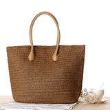 Sac Cabas de Plage en Paille pour Femme | Nina Sac Marron