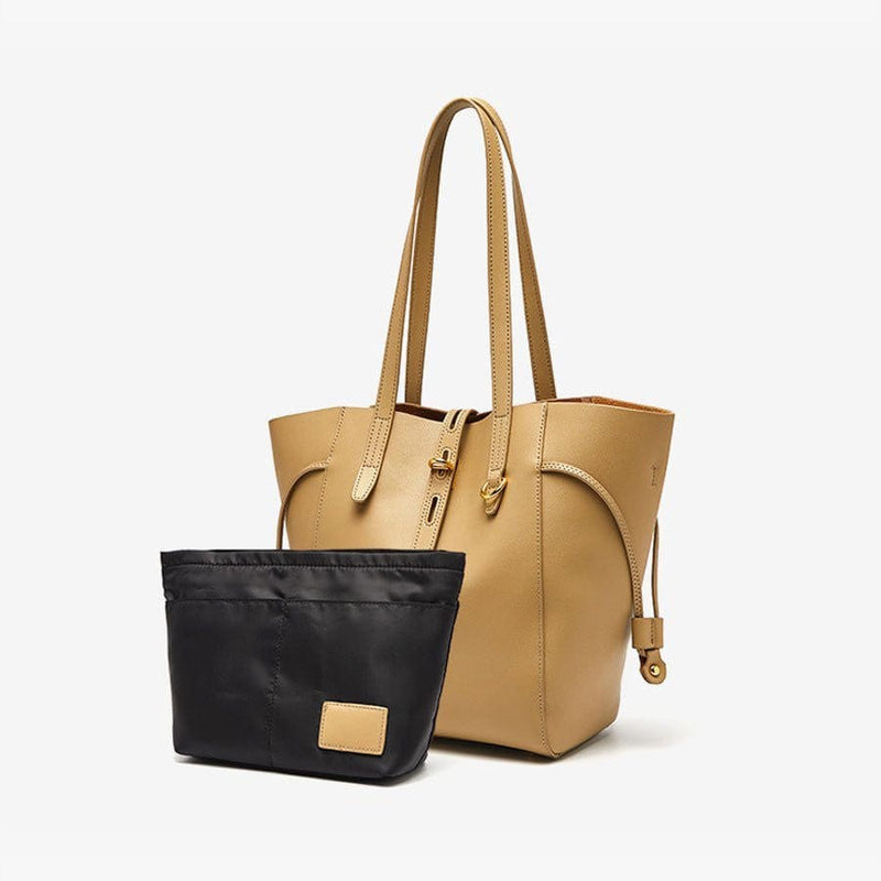 Sac Cabas en Cuir avec Pochette Détachable | Nina Sac