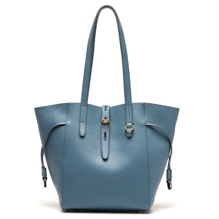 Sac Cabas en Cuir avec Pochette Détachable | Nina Sac Bleu canard