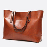 Sac Cabas en Cuir Camel - Style Classique | Nina Sac