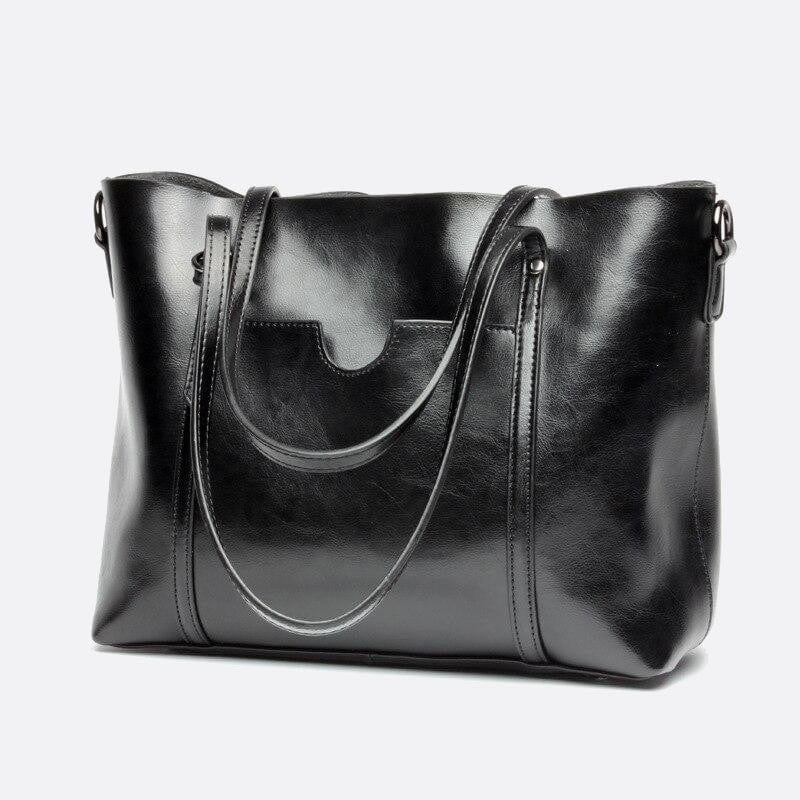 Sac cabas en cuir de luxe | Nina Sac Noir