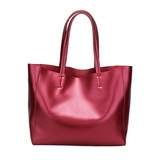 Sac cabas en cuir souple brillant | Nina Sac Bordeaux